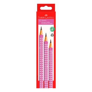 Lápis Grafite Faber-Castell Triangular Sparkle, Rosa n.2 B 12x1