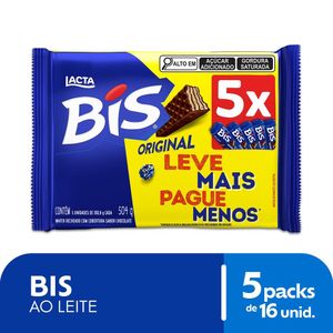 Bis Ao Leite Kit com 5 unidades de 100,8g