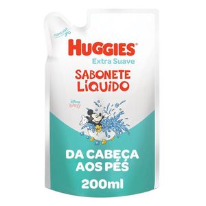 Sabonete Infantil Líquido da Cabeça aos Pés Extra Suave Huggies Refil 200ml