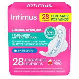 Absorvente com Tecnologia Antibacteriana com Abas Intimus 28x1