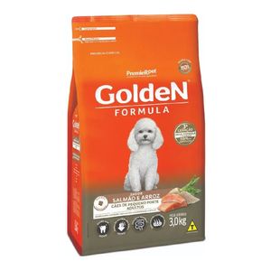 Ração Golden Fórmula para Cães Adultos Porte Pequeno Sabor Salmão e Arroz 3kg