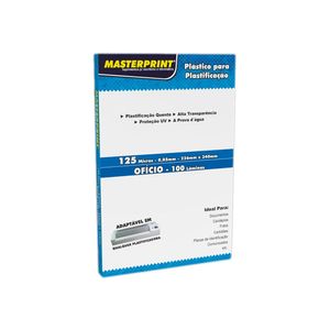 Plástico Polaseal Masterprint Para Plastificação Ofício 226x340mm 125 Micras Com 100 Folhas