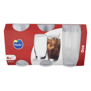 Conjunto de Copo de Vidro Long Drink Oca 300ml Nadir Combo com 6 Unidades