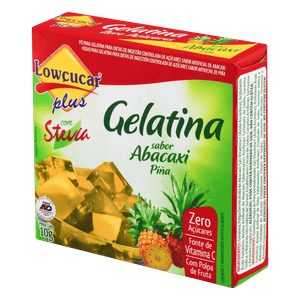 Gelatina em Pó com Stevia Abacaxi Zero Açúcar Lowçucar Plus Caixa 10g