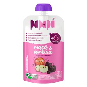 Papinha Orgânica Papapá Maça e Ameixa 100g