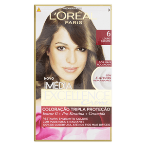 Kit Coloração Creme 6 Louro Escuro L'oréal Paris Imédia Excellence