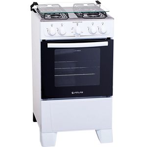 Fogão 4 Bocas Atlas Branco Coliseum Plus Mesa de Inox