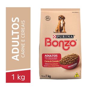 Ração Bonzo Cães Adultos Carne e Cereais 1kg