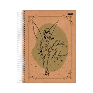 Caderno Universitário Capa Dura Jandaia Kraft Tinker Bell 1 Matéria 80 Folhas