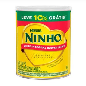 Leite Integral Instantâneo em Pó Ninho Lata 380g 10% Grátis