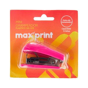 Mini Grampeador para 15 Folhas MX-G15 Rosa Maxprint