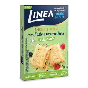 Chocolate Branco Com Frutas Vermelhas Linea Vegano Zero Açúcar E Lactose 30g