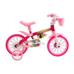 Bicicleta Infantil Cairu Aro 12 Flower Lily Rosa/Branco