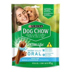 Petisco Purina Dog Chow Saúde Oral Cães Adultos Porte Pequeno 45g