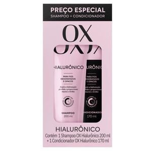 Kit Shampoo 200ml + Condicionador 170ml Ox Hialurônico