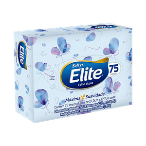 Lenço de Papel Folhas Duplas Softys Elite 75x