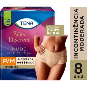 Roupa Íntima Pants Discreet Nude Tamanho P/M Tena 8x1