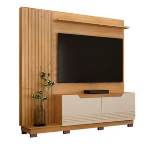 Estante Home para TV até 80'' Santiago Valdemóveis Cinamomo/Off White