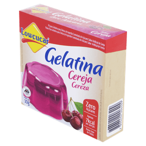 Gelatina em Pó Cereja Zero Açúcar Lowçucar Caixa 10g