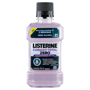 Enxaguante Bucal Antisséptico com Flúor Menta Fresca Listerine Cuidado Total Zero Álcool Frasco