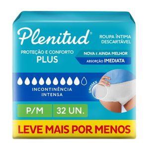 Roupa Íntima Plenitud Proteção Plus P/M 32x1