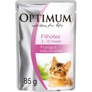 Ração Úmida Optimum Sachê para Gatos Filhotes Frango 85g