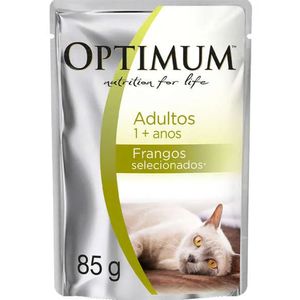 Ração Úmida Optimum Sachê Sabor Frango Para Gatos Adultos 85g