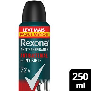 Desodorante Antitranspirante Aerosol Rexona Antibacterial + Invisible 250ml