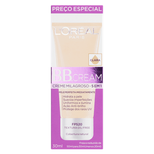 BB Cream Creme Milagroso FPS 20 Clara L'oréal Paris Caixa