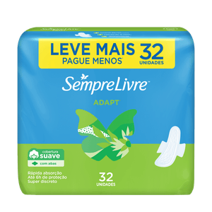 Absorvente Externo Sempre Livre Adapt Com Abas Suave 32x1