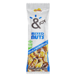 Barra de Nuts Coco e Amêndoas &Joy Mixed Nuts Pacote