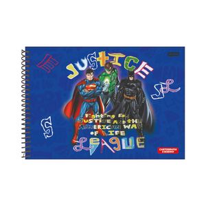 Caderno De Desenho Capa Dura Grande 80 Folhas Liga Da Justiça