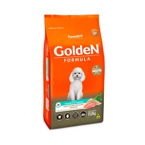 Ração Golden Fórmula Mini Bits para Cães Adultos de Porte Pequeno Sabor Frango e Arroz 15kg