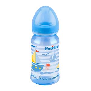 Mamadeira Petita Super Color Azul Bico Silicone Redondo 270ml