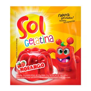 Gelatina em Pó Morango Sachê Sol