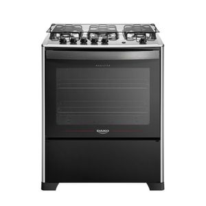 Fogão Dako Magister 5 Bocas Automático Mesa de Inox Tripla Chama Forno 100L - Preto