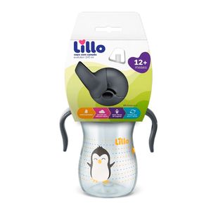 Copo Infantil Lillo Com Canudo e Alça Evolution 240ml Neutro