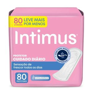 Protetor Diário sem Abas Intimus Cuidado Diário Pacote 80x1 Leve Mais Pague Menos