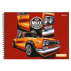 Caderno de Desenho Malthus Maxx Racing Espiral Capa Dura 96 Folhas