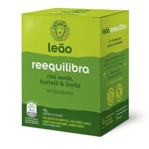 Chá Verde Hortelã e Limão Leão Reequilibra Caixa 18g