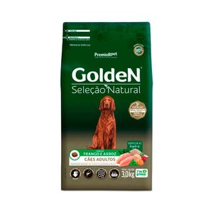 Ração Golden Seleção Natural para Cães Adultos Sabor Frango & Arroz 3kg