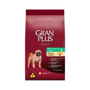 Ração Gran Plus Menu Cães Mini Adultos Light Frango e Arroz 3kg