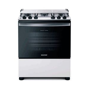 Fogão 5 Bocas BFS5ECB Mesa de Inox Brastemp Branco Bivolt