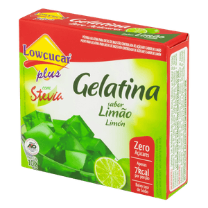 Gelatina em Pó com Stevia Limão Zero Açúcar Lowçucar Plus Caixa 10g