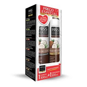 Kit Shampoo+Condicionador Óleo de Coco Miss Hair