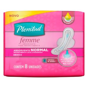 Absorvente com Abas para Incontinência Urinária Plenitud Femme Normal Pacote 8x1