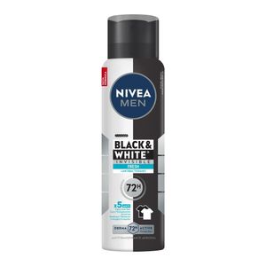 Desodorante Antitranspirante Aerosol Nivea Men Invisible Black & White Fresh 150ml