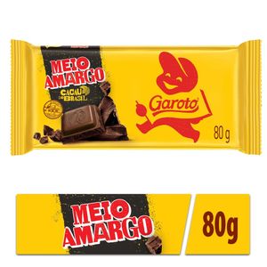 Chocolate Garoto Meio Amargo 80g