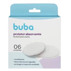 Protetor Absorvente Amamentação Lavável para Seios Kit Buba 6x1