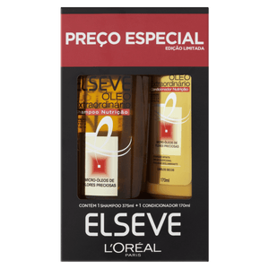 Kit Shampoo 375ml + Condicionador 170ml L'oréal Paris Elseve Óleo Extraordinário Nutrição